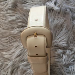 CREAM LEATHER BELT SIZE M!